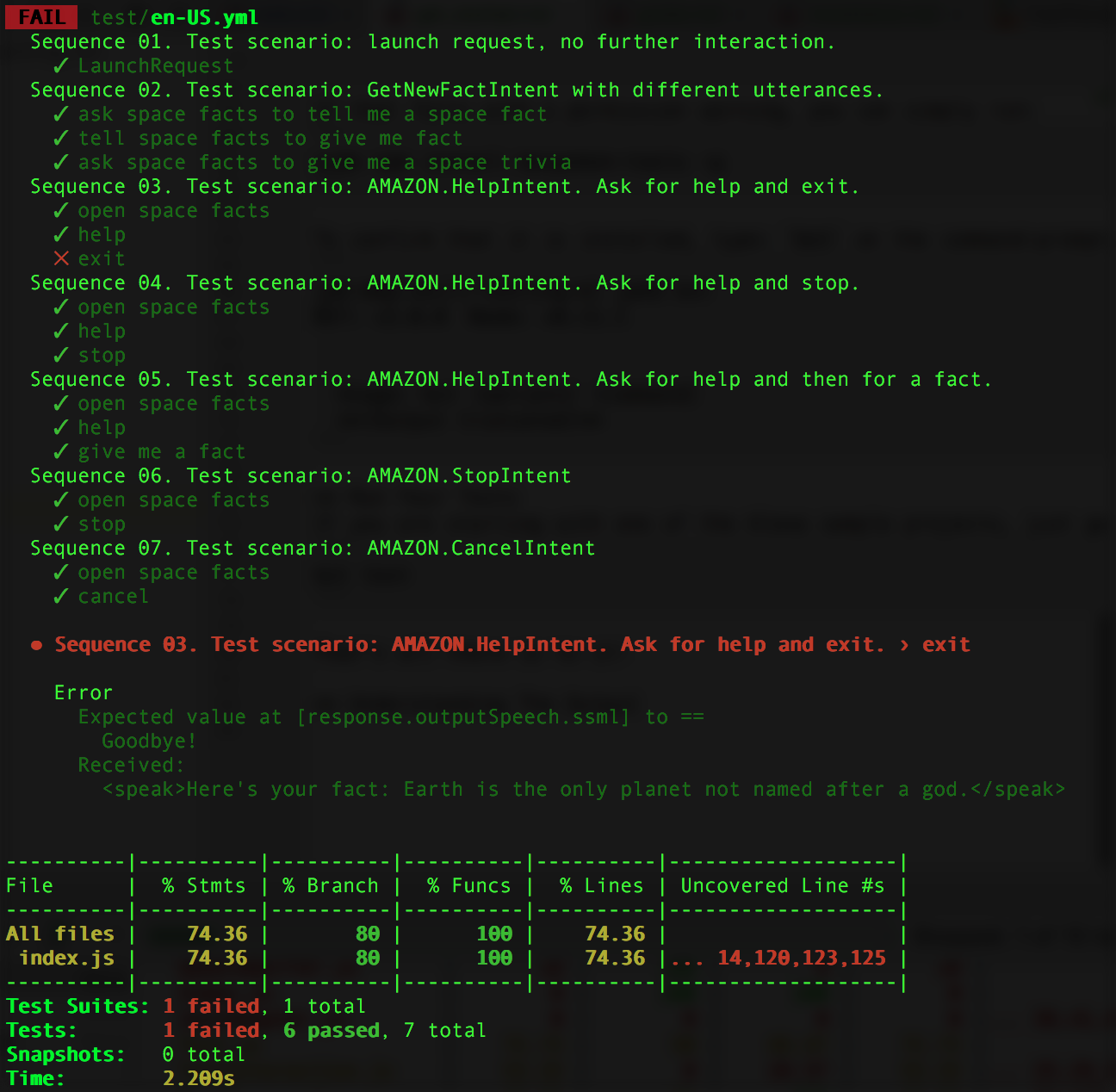 Test Output
